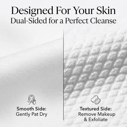 ForPro Travel Size Disposable Face Towels, 8"x8" Compact Dry Wipes, Ultra Soft Lint-Free Viscose Makeup Remover Pads for Sensitive Skin, Biodegradable, Vegan, 100-Count