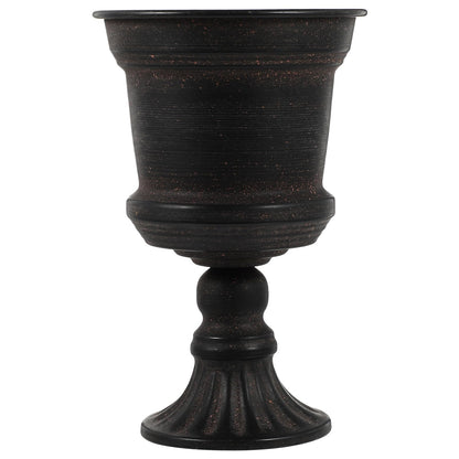 Yardwe Iron Urn Planter, Rustic Metal Flower Pots Decoration Vase for Wedding Party Home Garden Porch Front Door Decoration (Black)