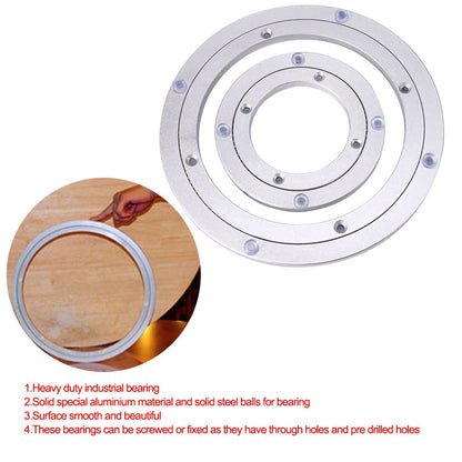 EVTSCAN Lazy Susan Hardware Heavy, Turntable Bearing Round Swivel Plate Hardware for Kitchen Dining-Table(8inch)