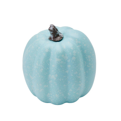 Autumn Pumpkin Decoration 7PCS Artificial Pumpkin Country Style foam Pumpkin Light Luxury Ornaments Fireplace Table Decoration Applicable to Halloween Harvest Day Thanksgiving Day (Light Blue)