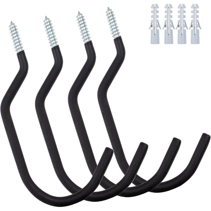 KURUI 9 in Mountain Bike Hooks for Garage Ceiling, Heavy Duty Bicycle Hangers for Hanging, Large Screw Hooks for Garage Ceiling Wall, No Drill Ceiling Hooks for Hanging Outdoor String Lights Plants