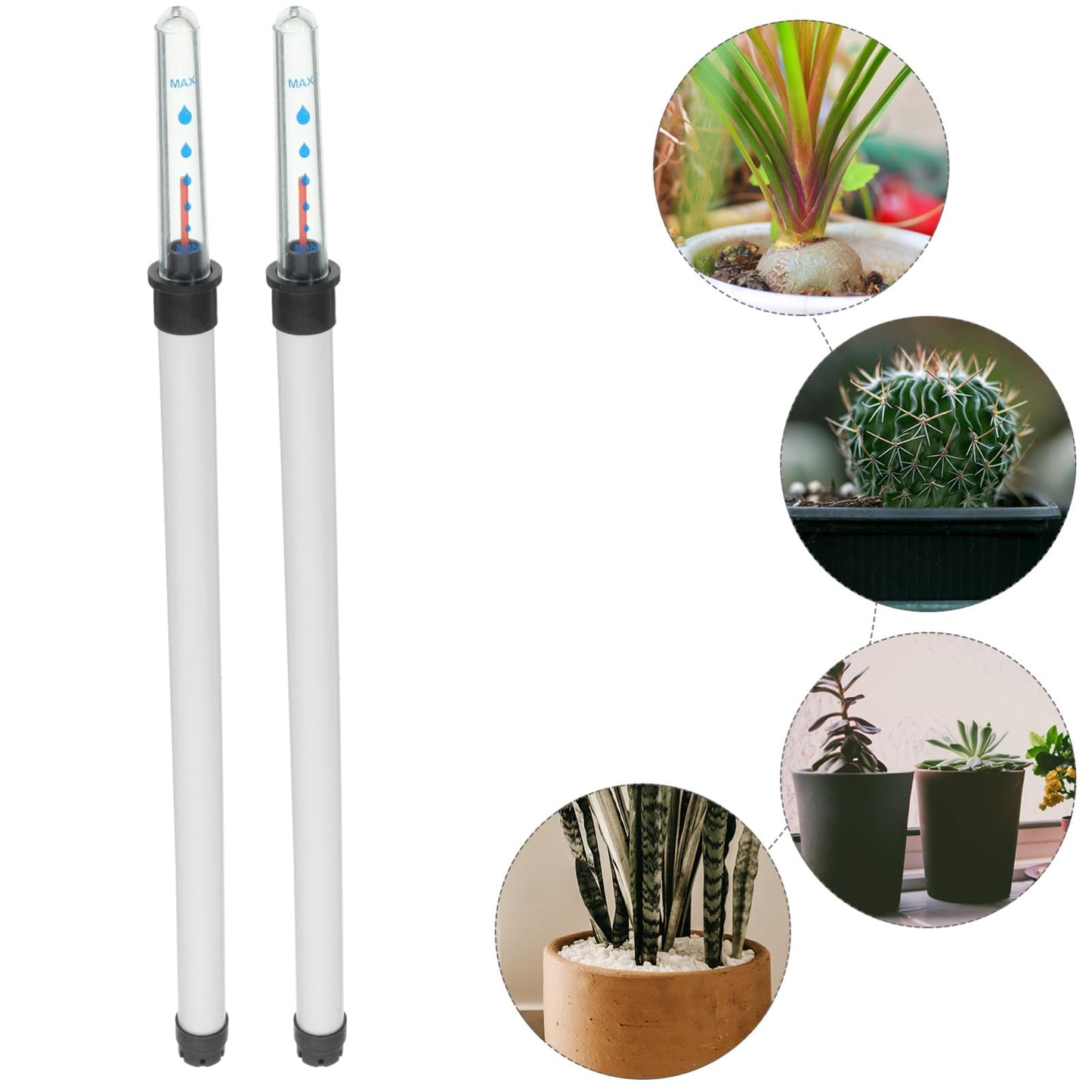 BESPORTBLE 2Pcs Water Level Indicator for Plants, 14-Inch Plant Water Meter Gauge, Visual Watering Reminder Sticks for Indoor Outdoor Potted Plants, Flower Pots and Self Watering Planters