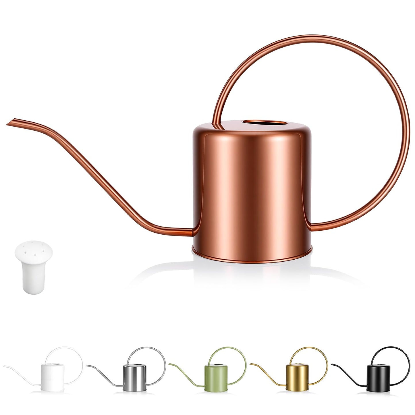 Plant Watering Can, 50 oz / 1500 ml Stainless Steel Metal - Modern Decorative with Long Spout for Indoor Potted Plants, Bonsai, Garden Flowers, Copper