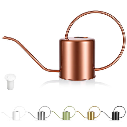 Plant Watering Can, 50 oz / 1500 ml Stainless Steel Metal - Modern Decorative with Long Spout for Indoor Potted Plants, Bonsai, Garden Flowers, Copper