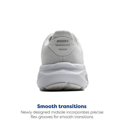 Brooks Women’s Ghost 17 Neutral Running Shoe - White/White/Grey - 11.5 Medium