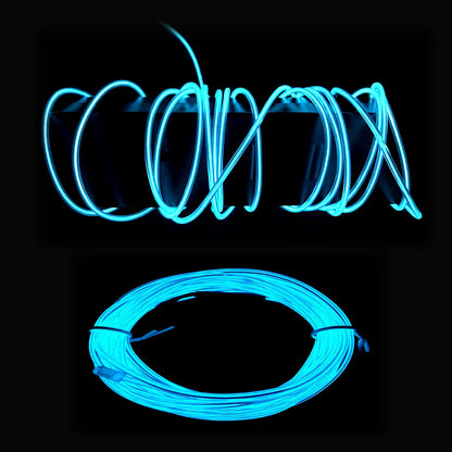 dobestyou EL Wire - 3m Glow-in-The-Dark Flexible Light Strip, Ice Blue, Waterproof for Halloween, Cosplay, Rave Parties