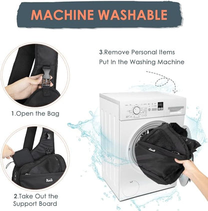 SlowTon Pet Dog Sling Carrier, Hands Free Hard Bottom Papoose Small Animal Puppy Up to 11 lbs Travel Bag Tote Breathable Mesh Support Adjustable Padded Strap Pocket Safety Belt Machine Washable