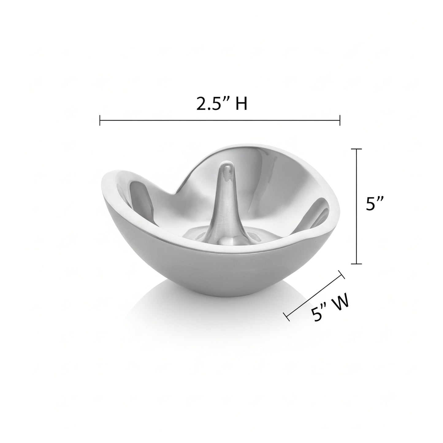 Nambé Heart Ring Holder – Sculptural Alloy Jewelry Dish with Vertical Post for Rings – Decorative 4.25” x 4.25” Heart-Shaped Trinket Bowl & Jewelry Organizer for Dresser, Vanity & Keepsake Display