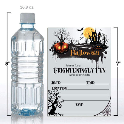 Frighteningly Fun Jack O’ Lantern & Haunted House Halloween Party Invitations, 20 5x7 Fill In Cards with Twenty White Envelopes by AmandaCreation