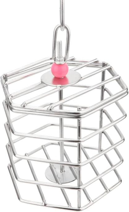 Bird Stainless Steel Foraging Feeder Parrot Hanging Feeding Box for Macaw African Grey Cockatoo Cockatiel Amazon Cage (Foraging Feeder)