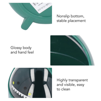 Zunate Mini Desktop Trash Can, Cute Baby Dinosaur Removable Small Garbage Can, Tiny Plastic Trash Bin with Lid/Nonslip Bottom, for Bathroom/Office/Kitchen/Desk/Coffee (Green Baby Dinosaur)