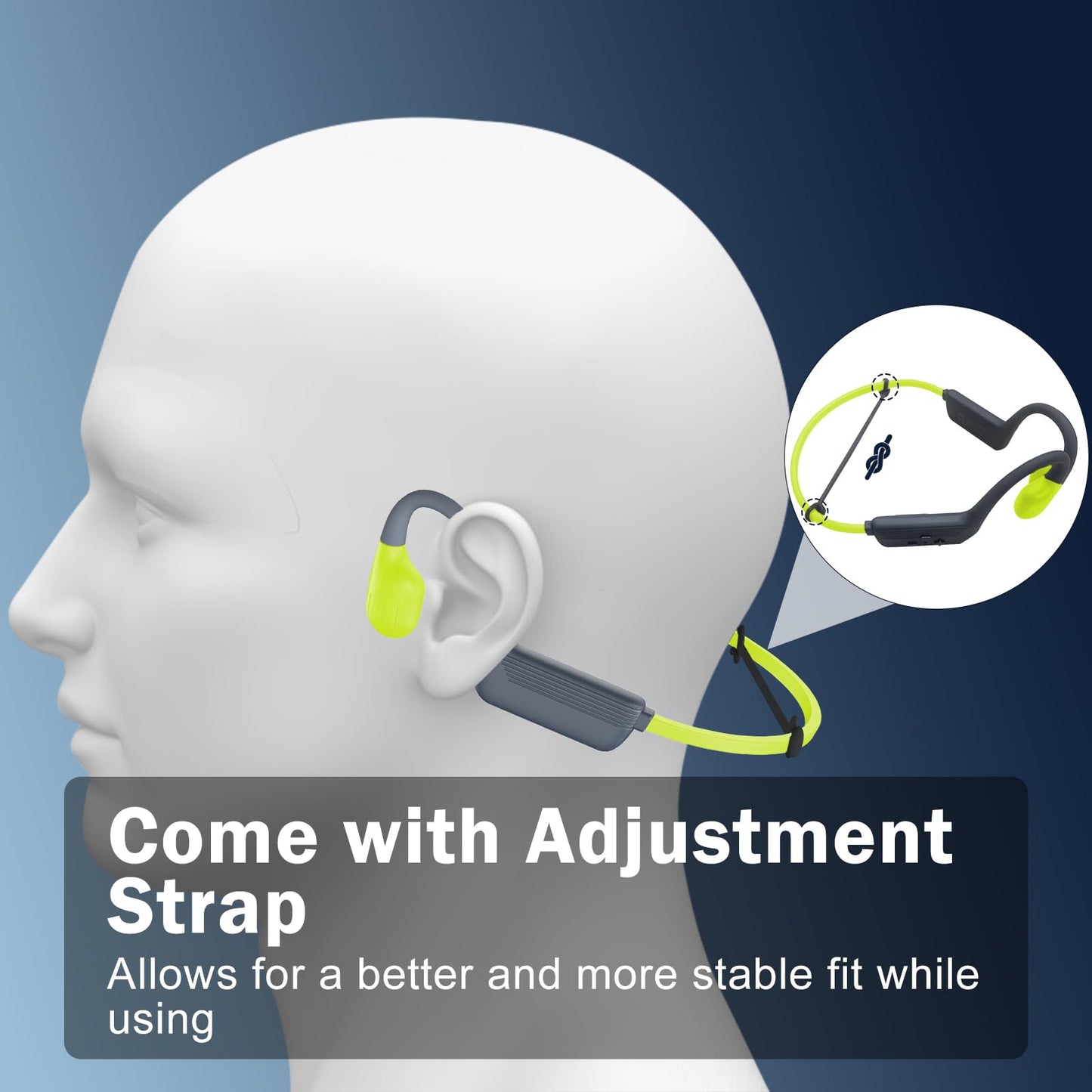 MARLALL Swimming Headphones-Bone Conduction Headphones, IP68 Waterproof Open Earphones, LiteSurge Bluetooth 5.4 Underwater Sport Earbuds with 32 GB MP3 Memory for Swimming, Marathon-Lime Green