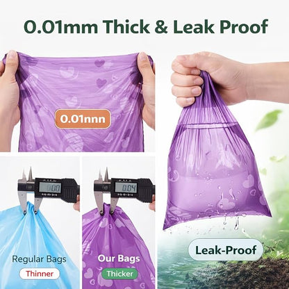 BPI Certified Compostable Dog Poop Bags 120 Count, Extra Thick Leak-Proof Pet Waste Bags, ASTM D6400 Biodegradable, 9 x 13 Inches for Small & Large Dogs
