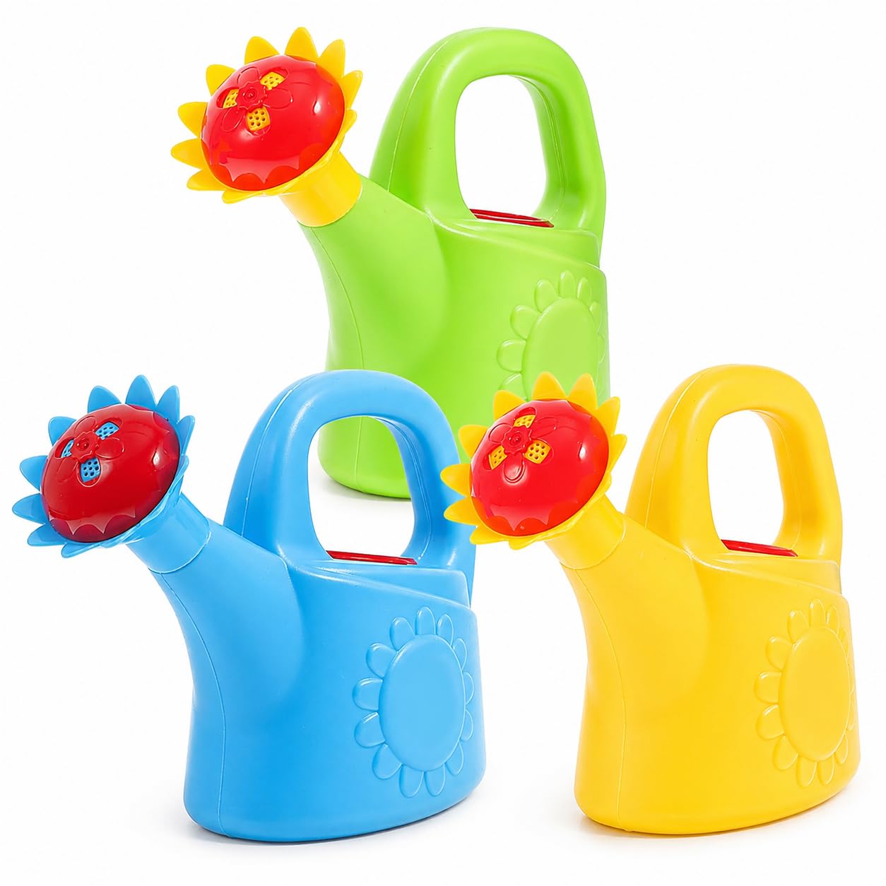 Garneck 3pcs Kids Watering Can Bath Toy Set: Toddler Small Watering Cans for Kids Plastic Garden Water Play Toys Boys Girls Indoor Outdoor Pretend Play Beach Backyard Fun(Random Styles)