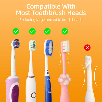 Cradiroses Black UV Toothbrush Sanitizer Holder - 2 Slots Auto-Sensor Wall-Mount with LED Smart Screen, Heated Fan Drying, Rechargeable for Bathroom