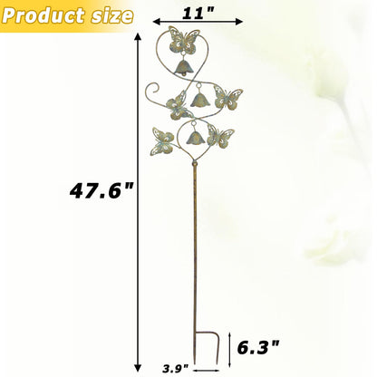 AIHAOKAN Butterflies Garden Stakes with Bells - Decorative Outdoor Yard Art, Decorative Garden Stakes for Outside Garden, Patio, Flower Bed, Pathway.