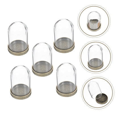 SEWOART 5sets Glass Terrarium Container Landscape Kit Dome and Base for Home Decor and Plant Display