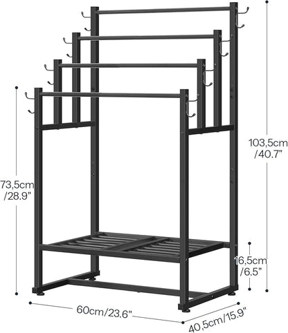 HOOBRO Towel Rack and Blanket Ladder, Blanket Holder for Living Room, Bathroom BK07LB01-BF17CJ01