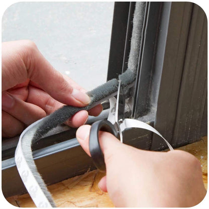 Self-Adhesive Pile Weather Stripping Seal for Sliding Windows and Door Frames, 16.5ft x 11/32 inch, Grey