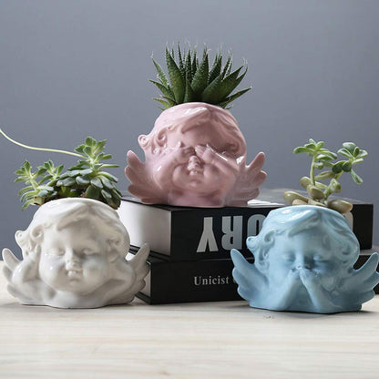 Vaguelly Ceramic Succulent Holder Pink Desktop Planter with Drainage Elegant Flowerpot for Cactus African Violets Home Office Decor Stylish Minimalist Design for Tabletop Display