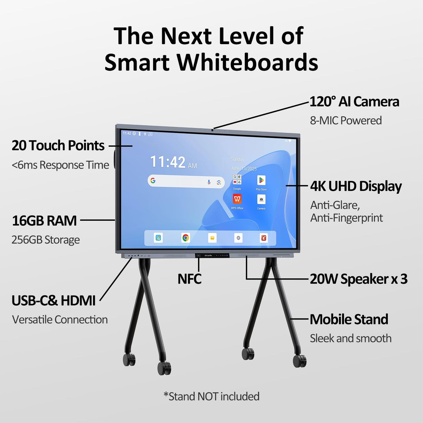 Shiarffe R9 Smart Board 65 Inch Interactive Whiteboard