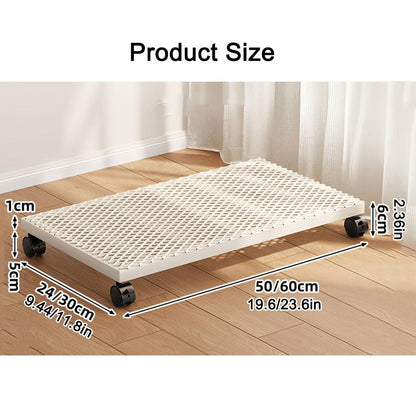 YCKEGEW Rectangle Metal Plant Pot Stand Feet,Flower Dolly Movable Wheels Rolling Stand Trolley Planter Caddy with Lockable Caster,for Large Plant Mobile(Black,A-50x24cm)