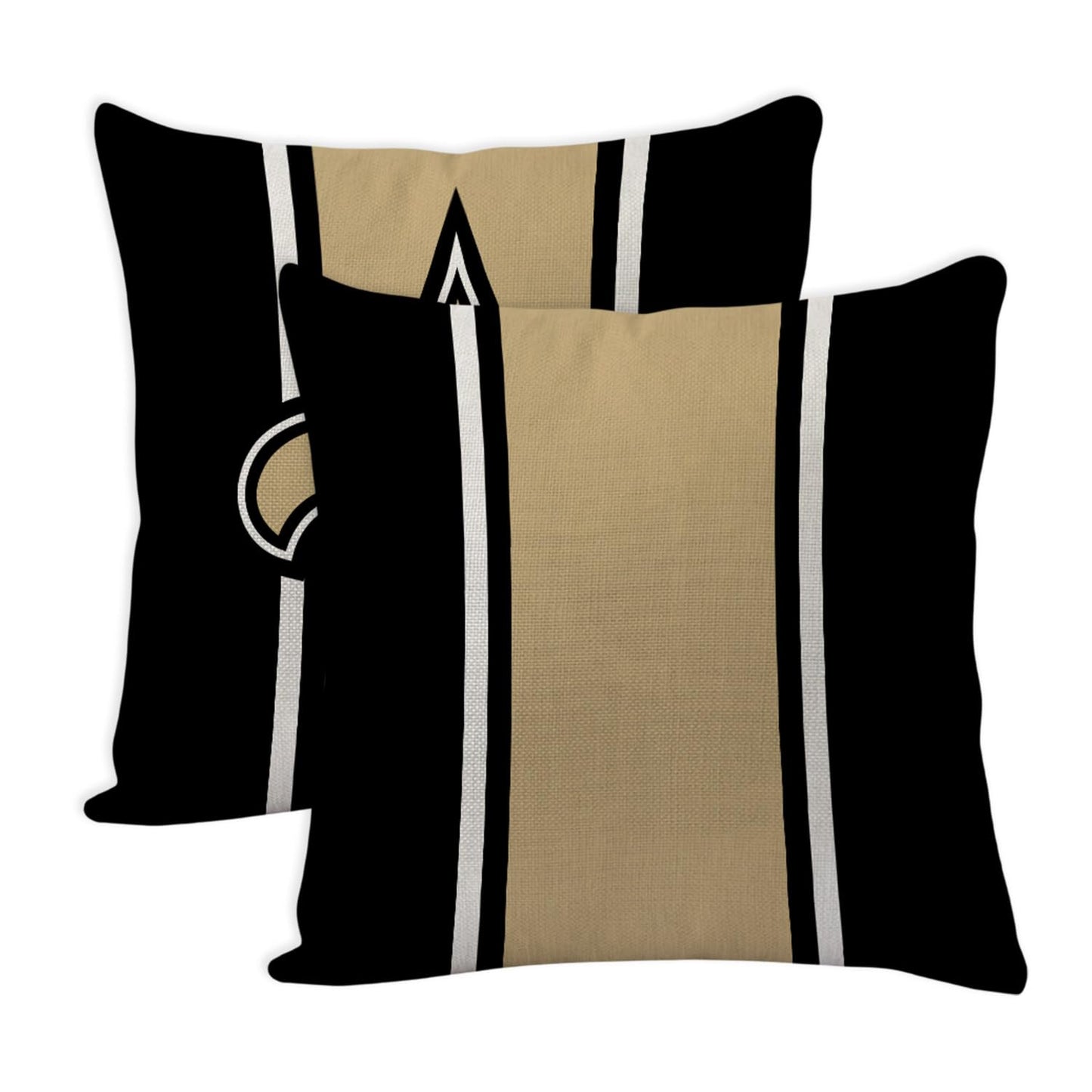 2 Pcs Football Style Throw Pillow Covers 18 x 18 Inch Linen Material Pillow Case Decoration for New England S Home Sofa Couch