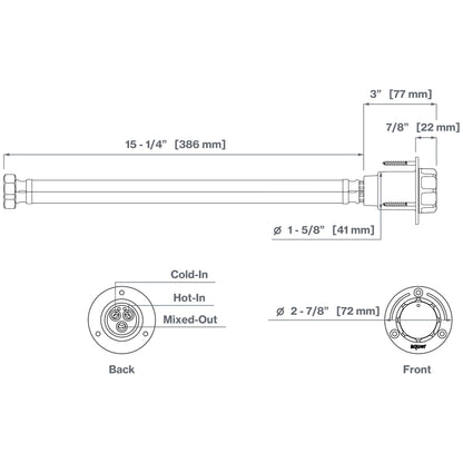 Aquor Utility Mixing Valve, Compact G1/2 inch Thermostatic Mixing Valve with Hot/Cold Temperature Control, Hydrant Pairing for Boat, Marine, and RV Outdoor Shower, Stainless Steel