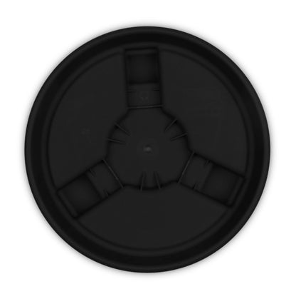 Bloem Round Planter Caddy with Wheels: 14" - Black - Durable Plastic Dolly, 360 Degree Wheel Movement, for Indoor and Outdoor Use, Gardening, 100 lb Capacity