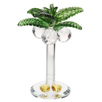 jojofuny Crystal Coconut Tree Ornament 3.93In Artificial Palm Tree Figurine Decorative Collectible Artwork for Home Office Desktop Decor