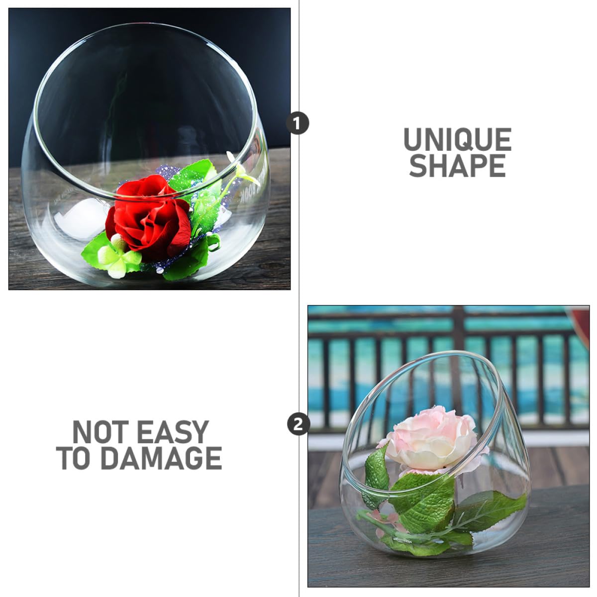MAGICLULU 3pcs Slant Cut Glass Landscape Bottle Set, Eco Terrarium Vases for Desktop Decoration, Glass Containers for Succulent Plants and Miniature Gardens