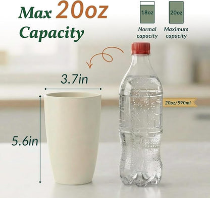 Homienly Unbreakable Plastic Cups Set Wheat Straw Cups 20 OZ Drinking Cups Reusable Camping Cups Stackable Tumblers Water Glasses Drinking Set Freezer Dishwasher Safe (6 PCS, Multi)
