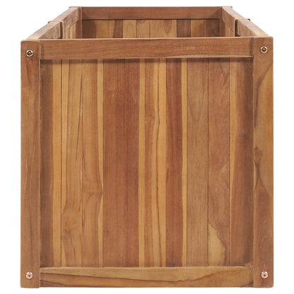 MBDRKVGF Large Solid Teak Wood Raised Garden Bed, Rectangular Outdoor Planter Box for Flowers and Vegetables, 78.7 x 78.7 x 19.7 Inch Weather-Resistant Planting Container