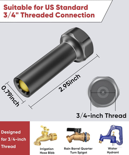 Mokeyder Outdoor Faucet Winter Freeze Protection Valve, Activates at Water Temperature Below 35.6°F/ 2°C, 3/4-Inch Thread Frost Proof Faucet Cover for for Garden, Lawn & Yard Spigot, Black, 4Pack