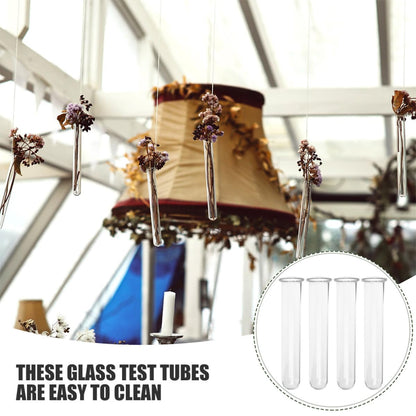 Luxshiny Glass Hydroponic Test Tube Vase Set 4pcs (2.5x3x18cm) Glass Propagation Holder for Desktop Plant Tubes and Terrarium Plant Propagation in Home Décor