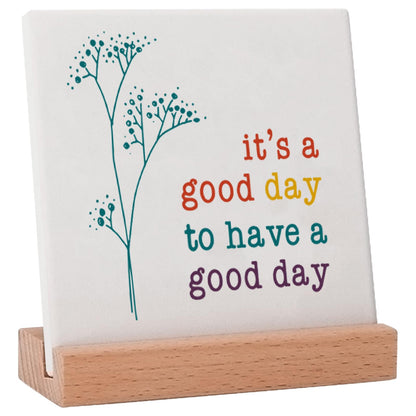 Positive Decor for Home Office, Motivational Gifts for Women, It's a Good Day Sign Inspirational Desk Art Decor, Emotion cheerful Support Mindset Good Vibes Decoration