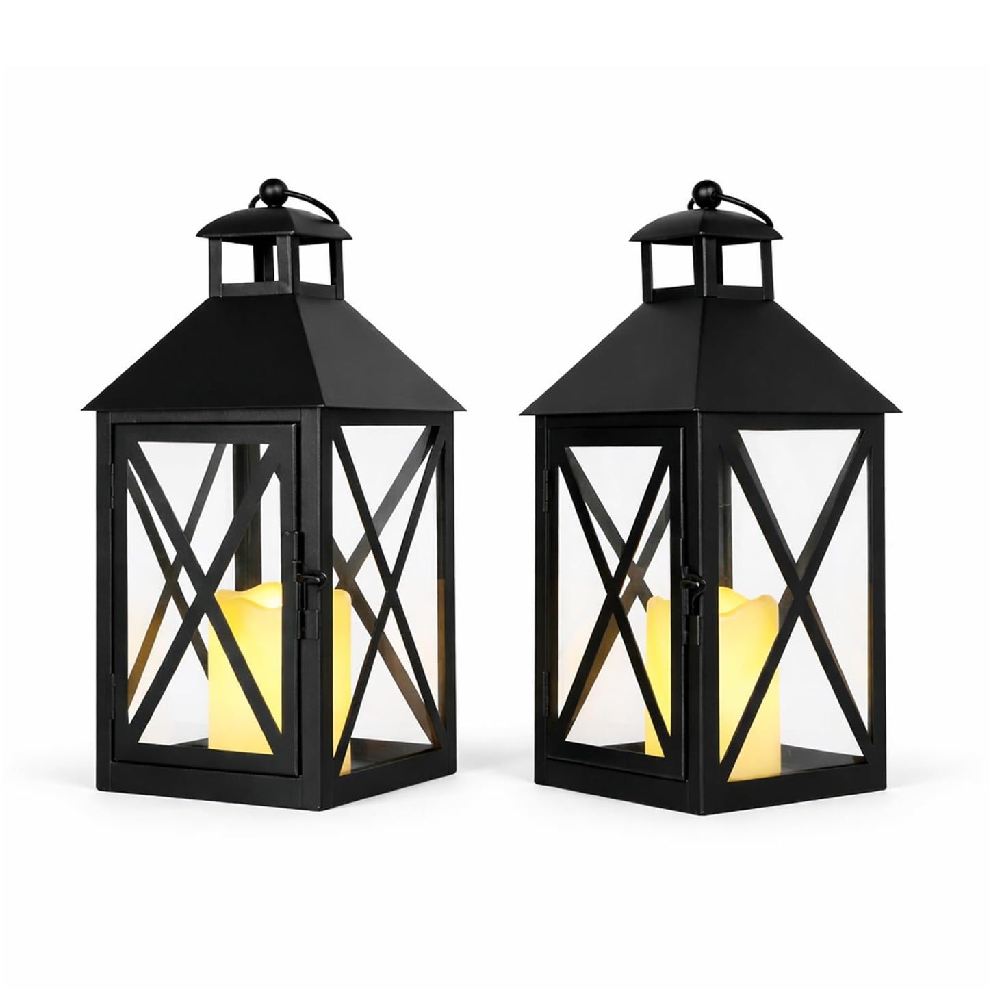 Bdor 2 Pack Fall Lantern Decor with LED Candle – 12 Inch Harvest Pumpkin Maple Leaf Hanging Lantern for Autumn Thanksgiving Table Centerpiece Indoor Outdoor Decoration, Battery Operated