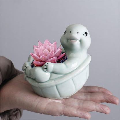 Zkbszn Turtles Flower Pots Flower Planter Pots Decorative Turtles Succulents Planter Creative Cartoon for Garden Desktop Decors