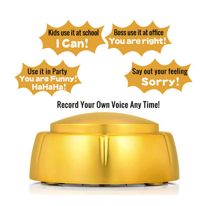 Jusocc Gold Recordable Button - Easy 30 Sec Talking Button Easy Button Answer Buzzers Custom Sound Button for Dogs Training Classroom Study Office Home Game