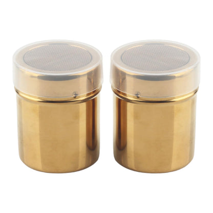 Stainless Steel Powder Shaker, 3.5 x 3inch Fine Mesh Shaker Powder Cans with Lid, Powder Sugar Shaker for Sifter Cocoa/Cinnamon Powder/Coffe/Hold Salt/Pepper (2pcs)