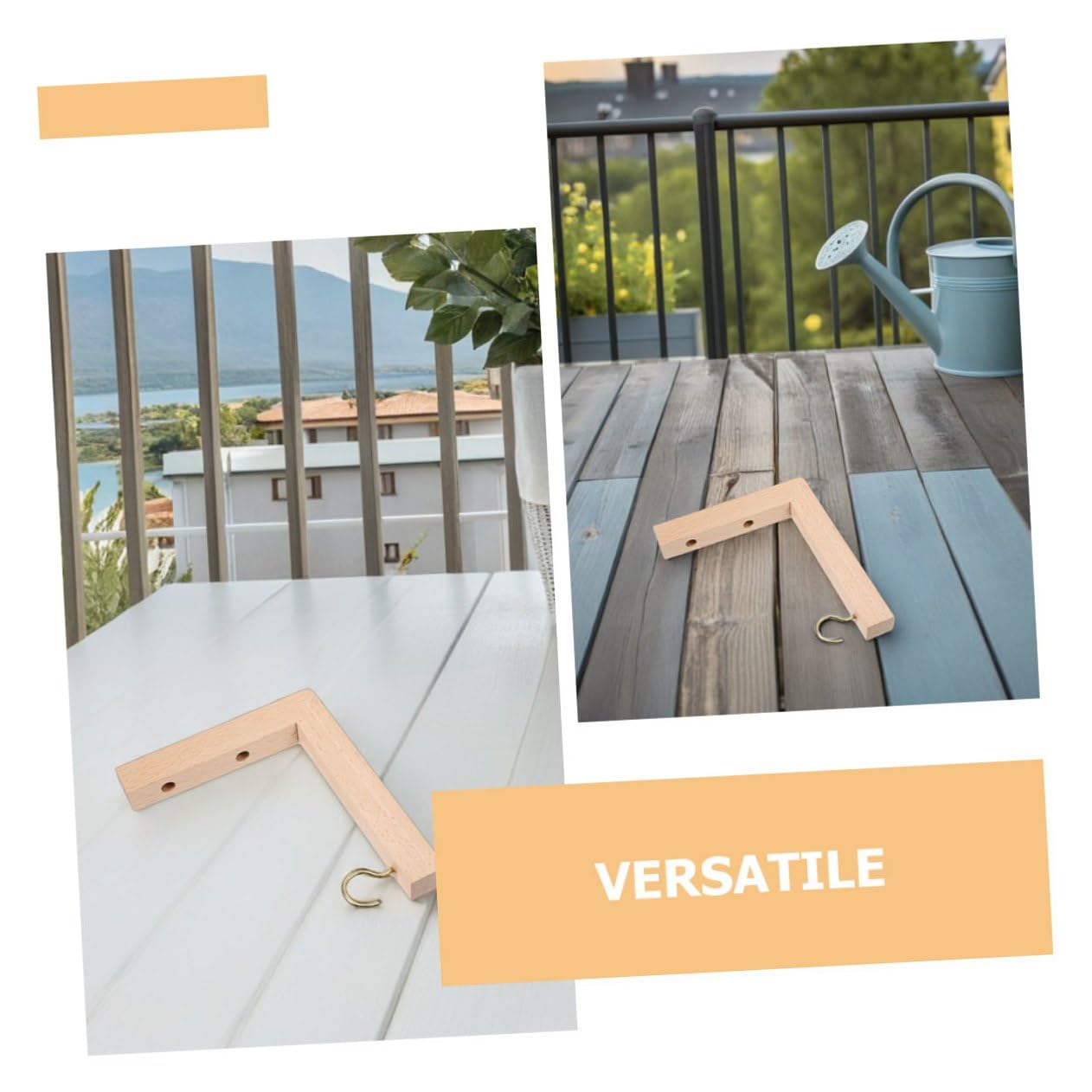 COHEALI 3pcs Wooden Plant Hanger Hooks for Wall Mount, Indoor Outdoor Hanging Brackets for Planters, Bird Feeders, Wind Chimes, and Garden Decor