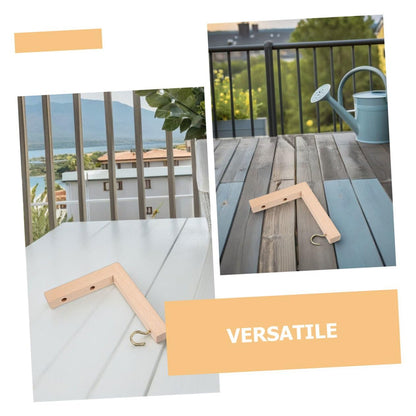 COHEALI 3pcs Wooden Plant Hanger Hooks for Wall Mount, Indoor Outdoor Hanging Brackets for Planters, Bird Feeders, Wind Chimes, and Garden Decor