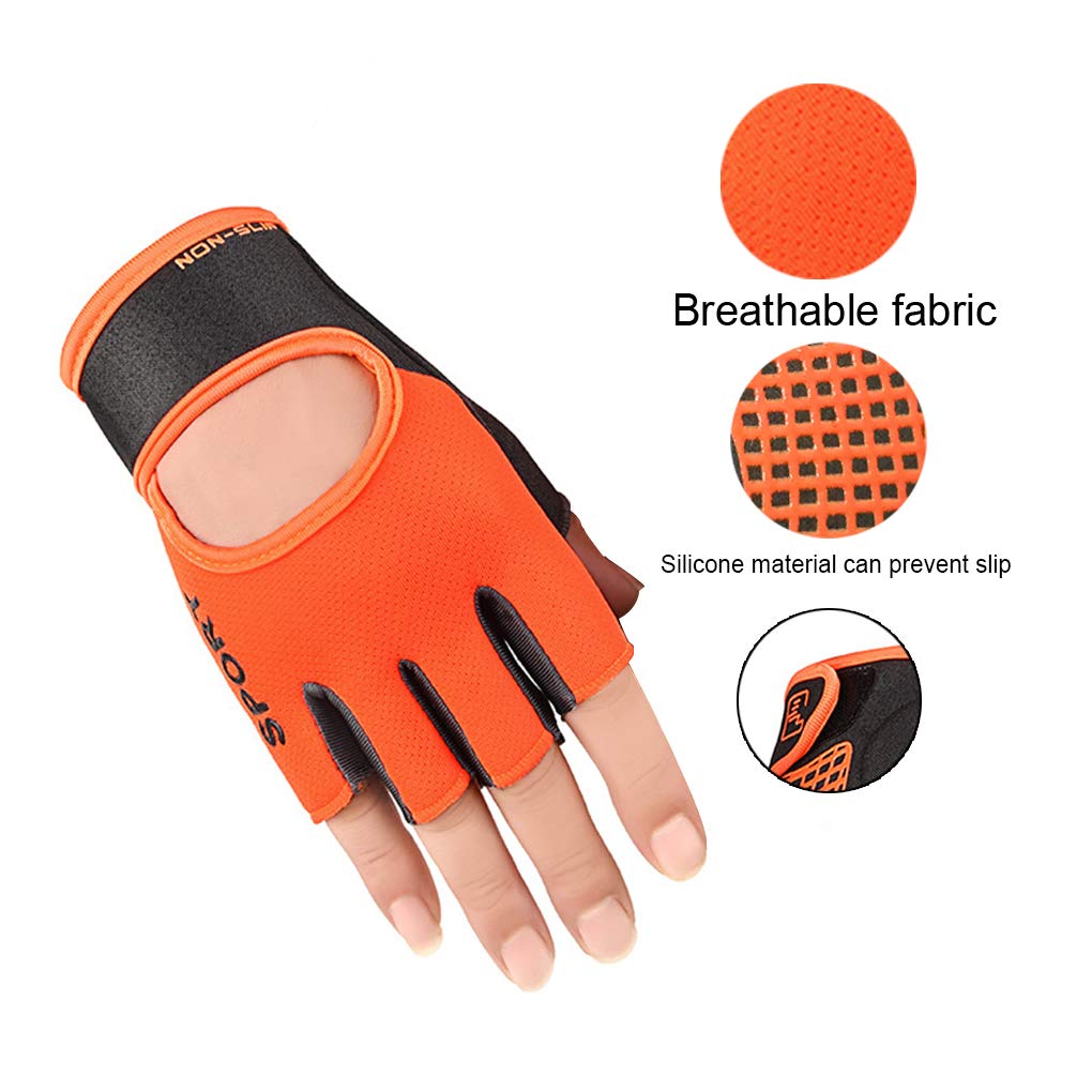 Biking Gloves Kids Boys Girls Cycling Exercise Half Finger Fingerless Gloves Child Motor Bike Riding Anti-Slip Weight Lifting Bikes Workout Climbing Bicycle Glove Gym Skate Glove
