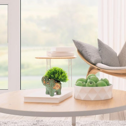 BESTonZON Elephant Shaped Ceramic Succulent Pot 4.72X4.52X2.75In Breathable Planter Home Office Desktop Decoration Flower Pot for Succulents and Cactus