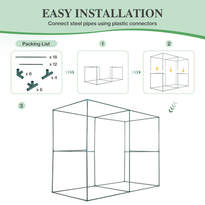 BPS Crop Cages for Garden Plant, 8x4x6 Ft Plant Netting Protection Tent with Zippered Door for Plants, Raised Garden Bed Cover with Frame for Vegetables, Fruits and Flowers