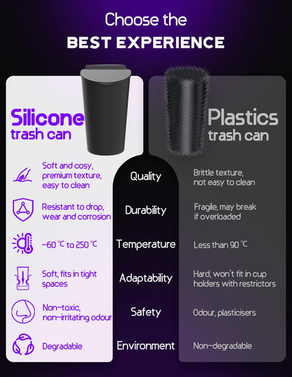 BMZX Car Trash Can with Lid Small Cup Holder Door Pocket Garbage Can Trash Bin Trash Container Fits Auto Home Office, Black 2Pcs