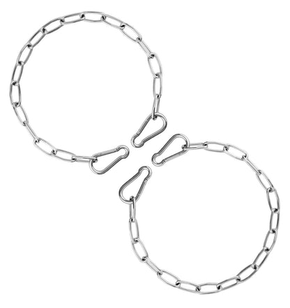 Gate Chain for Outdoor Fence - Rustproof Metal Gate Latch Chain with Hooks, Secure and Durable for Garden, Yard, and Farm Use - Easy Installation, Weather Resistant (2 Pack)
