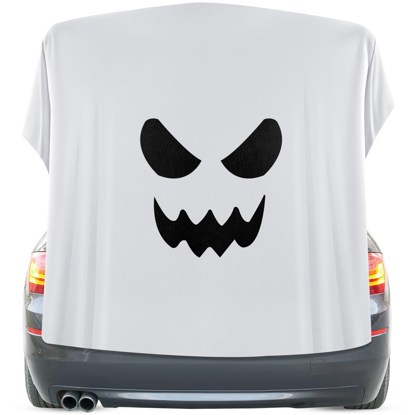 VitalCozy 5 Pcs Halloween Ghost Trunk or Treat Decoration Set DIY Ghost Face Backdrop Kit for Car Archway Trunk Exterior Halloween Outdoor Party Supplies Decor