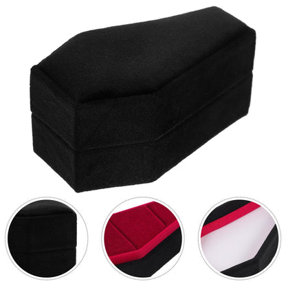 KICHOUSE Coffin Ring Box Gothic Ring Box Jewelry Storage for Rings Halloween Jewelry for Wedding Proposal Portable Travel Case 3.62 X 2.12 X 1.69 in