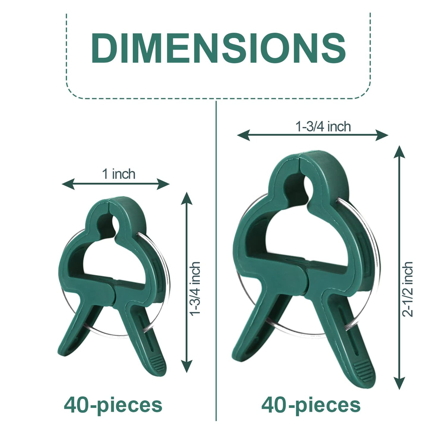 Yinghezu 80 Pcs Plant Support Clips,Flower and Vine,Garden Tomato Plant Support Clips for Supporting Stems,Vines Grow Upright Climbing,Tool for Straightening,Tomato Cage,Trellis. 2 Sizes in one Pack